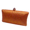 Orange Kristall-Clutch, Abend-Clutch für Damen, Party, Kristall-Abendtaschen und Box-Clutch, Schwarz/Grün/Lila/Grau/Gold 210901