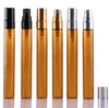 NEW10ML Empty Amber Glass Spray Bottle Small Atomizer Perfume Bottles with Silver/gold/Black Lid RRA11200