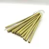 100pcs Natural Bamboo Drinking Straws 20cm 7.8 inches Reusable Drinkware Straw ECO-friendly Beverages Cleaner Brush for Home Party Wedding Barware Tools