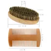 4PCS Beard Brush Set för män Dubbelsidig Styling Comb Scissor med förvaringsväska Kit Male Facial Shaving Care Tool Hårborstar