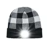 Casquettes de cyclisme masques bonnet chapeau avec lumière unisexe tricoté LED phare casquette USB rechargeable phare hiver cadeaux chauds pour hommes papa lui femmes