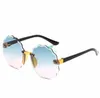 أزياء الأطفال Sunglass 2021 Boys Gilrs Waves Crystal نظارة شمسية بدون إطار الأطفال نظارات المحيطات النظارات UV Protection Beach Sun1842487