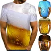 Summer Men Beer 3D Print T Shirt Eagle Animal O-Neck Fashion Funny Short Sleeve Tees Tops Unisex Casual Streetwear T-shirts 2021 X0621