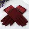指のない手袋韓国のナイロンレースのタッチスクリーン厚さミトンブランド秋冬暖かい女性の綿のhandschoenen