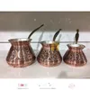Türkisches traditionelles Design Kupfer handgefertigt mit Griff mit Inlays Kaffeekanne Ottomane Arabische Kaffee Espresso Töpfe 210408