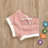 Baby Projetos conjuntos de roupas infantis meninas sólidas tops shorts outfits liso listrado manga curta t - shirts calças se adapta às crianças roupas de verão boutique 16color