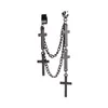 Overdreven Crosslip Earring Manchet Eendelig Piercing Kwastje Hanger Clip-on Ear Sieraden Punk Oorbellen voor meisjes Dames 1 stuk