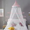 Myggnät Netting Kids Bed Princess Round Dome Canopy Baby Spjälsäng Hängande Tält för Barnrum Dekor Mosquitera
