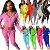 Women Tracksuits Two Pieces Sets Deisgner Sportswear Long Sleeve Jacket Pants Hoodie Legging Outfits Bodycon Sports Set 20 Colours