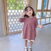 Meninas outono roupas estilo coreano moda manta manga longa vestido bebê roupas e20025 210610