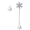 Femmes asymétrie flocon de neige arbre de noël Zircon boucles d'oreilles bijoux boucle d'oreille fille fête accessoires