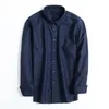 Оксфорд кнопки вниз мужские рубашки осень с коротким рукавом мужские платья рубашки 100% хлопок тонкие твердые камизы повседневный карманный Chemise Homme 210524