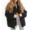Kadın Ceketler Reçel 2021 Kış Kadın Uzun Faux Kürk Gevşek Gevşek Peluş Giyim Tops Yaka Kadın Kıllı Rahat
