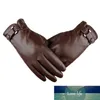 Men039s Winter Warm Fashion Waterproof Gloves Men Faux Leather Driving Gloves Thin Leather Gloves for Touch Screen Brown Guante8149143