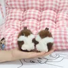 Cute Hamster Real Mink Fur Keychain Fluffy Animals Keyring Charm Handbag Pendant for Women Girls Toys Drop