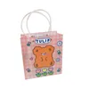 Storage Bags W&G Pack Of 10 PVC Kawaii Bear Bag Girl Portable Shopping Packaging Gift Cartoon Handbag Organizer Women 2022