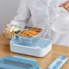 Draagbare roestvrijstalen geïsoleerde lunchbox Student Canteen Compartiment met Exquisite Servies 210423