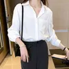 Mode Coréenne Bouton Up Chemise Blanche Femmes À Manches Longues Dames Blouse Lâche Plus Taille Cardigan Femmes Tops Et Blouses 11895 210512