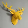 3D Resin Murals Home Wall Hanging Elk Statue Handmade Ornament Artwork Craft Small Size Deer Head Sculpture 210414