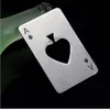 Stylish Poker Playing Card Ace of Spades Bar Ferramenta Aço Inoxidável Aço Inoxidável Garrafa de Garrafa de Cerveja Opener Gift WA2068