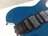 Blue Body Headless Electric Gitarr med Tremolo, Rosewood Fretboard, Svart hårdvara, Ge skräddarsydda tjänster