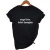 Angel Face Devil Thoughts Grunge Aesthetic T-Shirt Clothing Hipster Tumblr Tee Harajuku Summer Fashion Tops 210518
