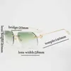 2023 Occhiali firmati Nuovi occhiali da sole vintage senza montatura Uomo Donna Outdoor Diamond Cut Gafas Occhiali trasparenti Pasto Cornice culos Shades con custodia