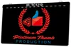 TC1210 Platinum Thumb Production Light Sign Dual Color 3D гравировка