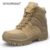 Stivali militari da uomo di marca Stivali da trekking all'aperto Gomma antiscivolo Tactical Desert Combat Army Work Shoes Sneakers 211023