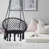 Chaise hamacs black swing hamacs max 330 lb suspendus chaises balançoires de corde de coton de coton pour intérieur et extérieur US STOCK A46 A39244R