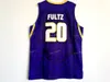 NCAA Huskies Markelle College # 20 Fultz Jersey Violet Noir Blanc DeMatha High School Markelle Bleu Fultz Basketball Maillots