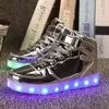 Dimensione dello zio 25-37 Child Led Sneakers USB Carica scarpe luminose per ragazze Ragazze Bambini Moda Scarpe luminose per bambini 210329