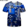 PLSTAR COSMOS Электронный чип хип-хоп футболки мужчины 3D полные печатные футболки летний с коротким рукавом Tee Harajuku панк-стиль женщины / унисекс 210716