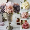 Dekoracyjne kwiaty jedwabne sztuczne hortensja dekoracja ślubna dom domowy ogród prawdziwy dotyk fałszywy imprezowy zapasy biurka wystrój kwiatowe wieńce