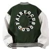 Chaqueta de béisbol de hip hop Hombres Mujeres 3D Letra F Ropa de calle japonesa Harajuku College Patchwork Block Bomber Mujeres Varsity Jacket 210927