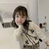 2021 children's clothing autumn new small and medium-sized girl embroidery long sleeved sweater cardigan coat Y1024