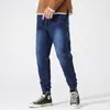 Spring Autumn Black Blue Cargo Jeans Men Stretched Denim Jogger Pants Men Baggy Harem Jean Trousers Plus Size 6XL 7XL 8XL X0621