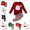 Natal bebê meninos roupas terno trajes de santa menino pijama conjuntos x'mas camisetas calças crianças pijamas presente sleepwear 210413