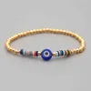5 st, turkiska för kvinnor s pulseras grekiska ögon smycken guldboll pärlstav högkvalitativ polymer lera armband