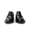 Czarne palce palcowe męskie formalne biznes derby flats krowie skóra dżentelmeni butów roboczych