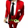 Custom-Made-Feito Botão Groomsmen Notch Lapel Noivo TuxeDos Homens Suits Casamento / Prom / Jantar Homem Blazer (Jacket + Calças + Tie + Vest) W833