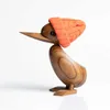 Drewno Duck / Duckling Drewno dla Rzemiosła Figurki Zwierząt Drewniane Dekoracji Domu Accessorie Salon Boże Narodzenie Duński Nordic Desk Ornament 210607