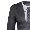 Sahte Suit 3D Baskı T Gömlek Erkekler Sonbahar O Boyun Komik Harajuku Slim Fit Erkek -shirt Hip Hop Camisetas Masculina 210629
