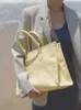 Borsa totes in pelle PU colore morbido Borsa HPB moda donna ad alta capacità Abito giallo blu per borse giornaliere estive