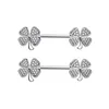 14G Four Leaf Clover Nipple Rings Stainless Steel Butterfly Dangling Nipples Ring Shield Barbell for Women and Grils
