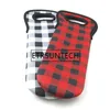 100 teile/los Baseball Weihnachten Rot Karo Wein Tasche Großhandel Rohlinge Neopren Buffalo Plaid Kühler Abdeckungen Hochzeit Geschenk Wraps