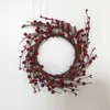 6 inch binnendiameter kunstmatige rode bessen roestige ster kerst krans kaars decoratie Q0812