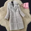 豪華な冬のフェイクの毛皮のコートの女性の厚い長袖のジャケットファッション女性の偽の毛皮の襟の上着女性暖かいフェイクの毛皮のコート211129