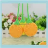 Coffee Drinkware Kitchen, Dining Bar Home & Garden Fruit Shaped Sile Lemon Design Loose Tea Leaf Strainer Bag Herbal Infuser Filter Tools Dr