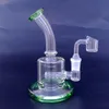 ミニスモールホッカーズ6インチガラスボンズインラインPerc Bongスリットドーナツパーコレータ水パイプ14mm女性ジョイントDABリグCS181